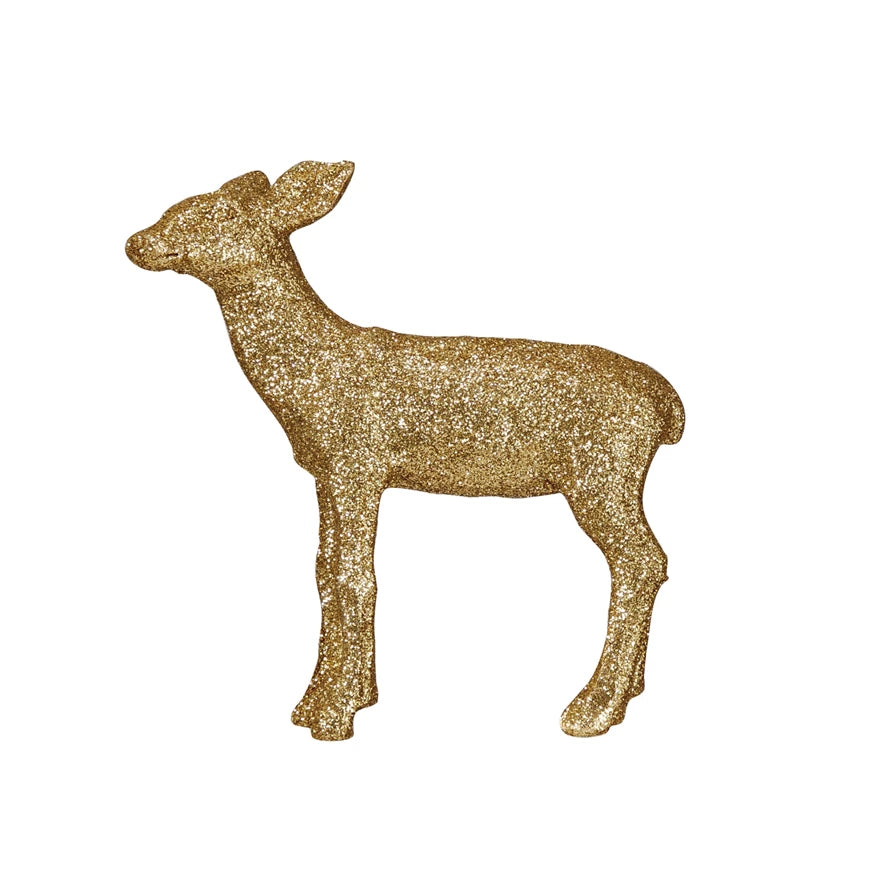Resin Deer w/Gold Glitter Finish