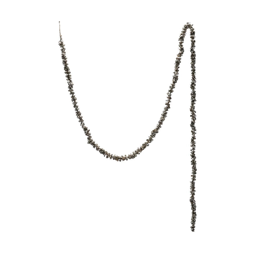 72&quot; Foam Ball Garland w/ Glitter &amp; Champagne Finish