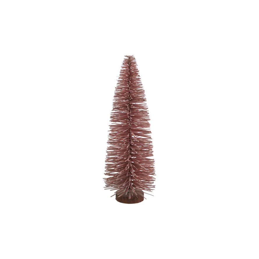 5-1/2&quot; Bottle Brush Tree w/ Wood Base
