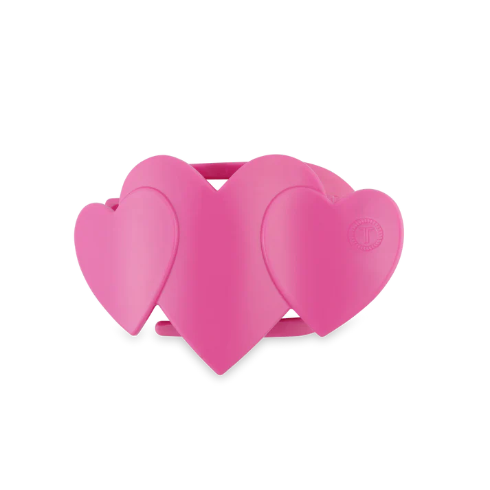 Pink Heart to Heart Small Flat Hairclip