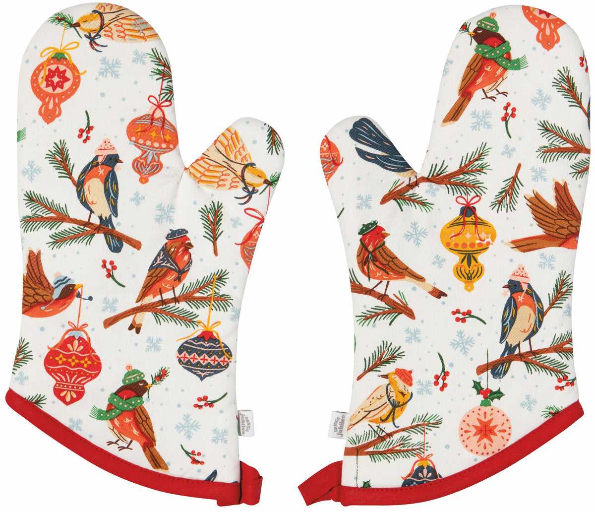 Season&#39;s Tweetings Christmas Oven Mitts Set of 2