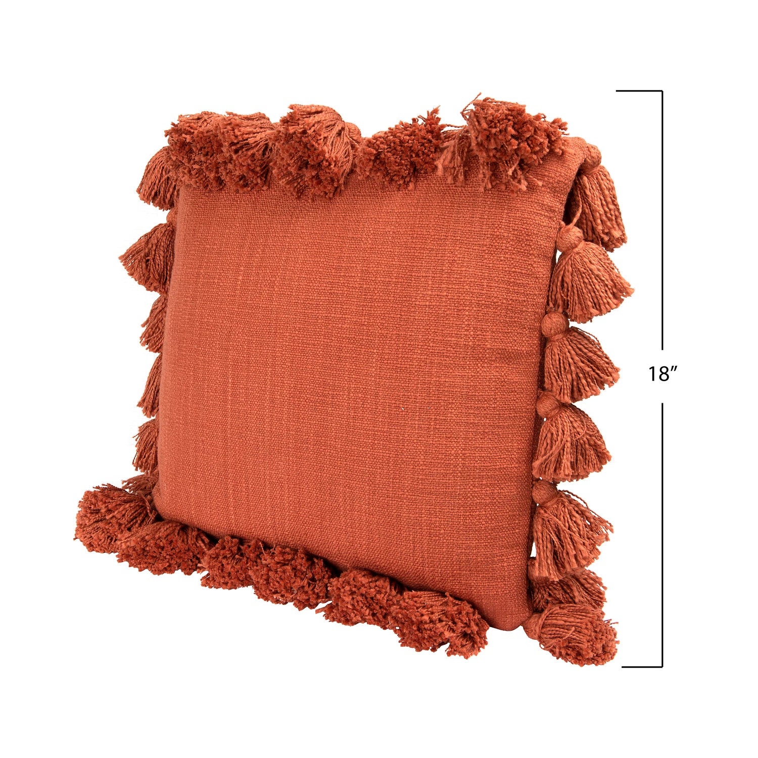 Red Woven Tassel Pillow