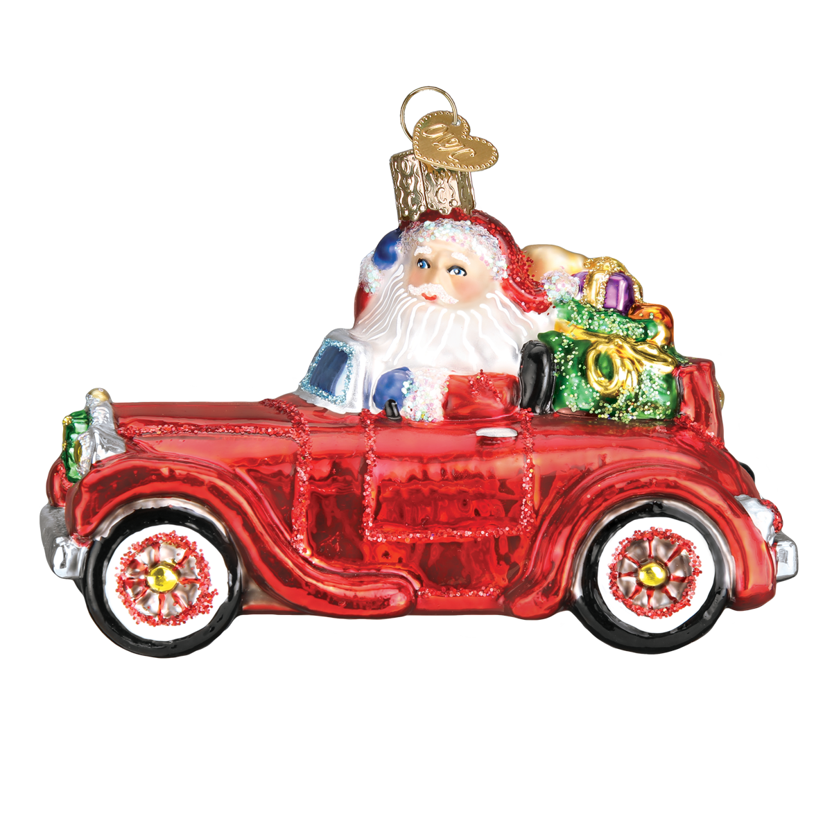 Santa in Antique Car