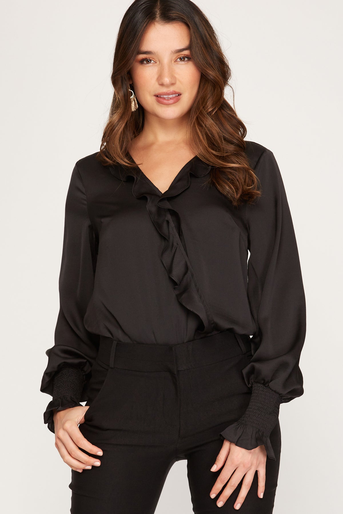 Satin Long Sleeve Bodysuit