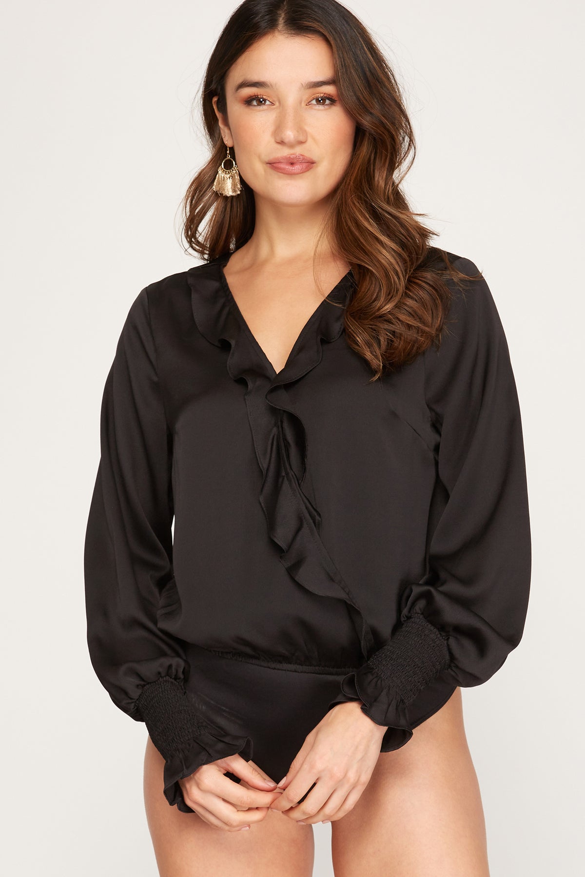 Satin Long Sleeve Bodysuit