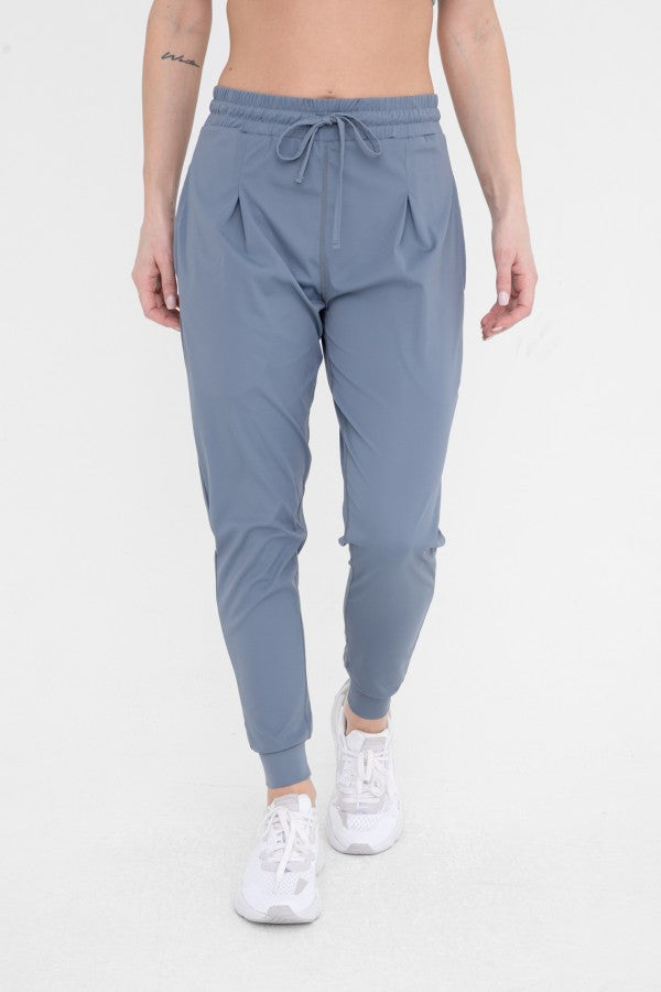 Solid Pleated Front Joggers