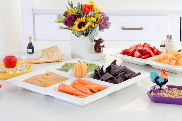 Melamine Square Sectional Server - Pinstripes