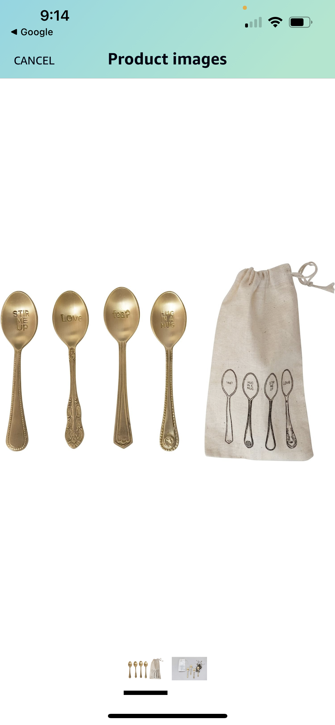 Set of 4 Mini Engraved Brass Spoons