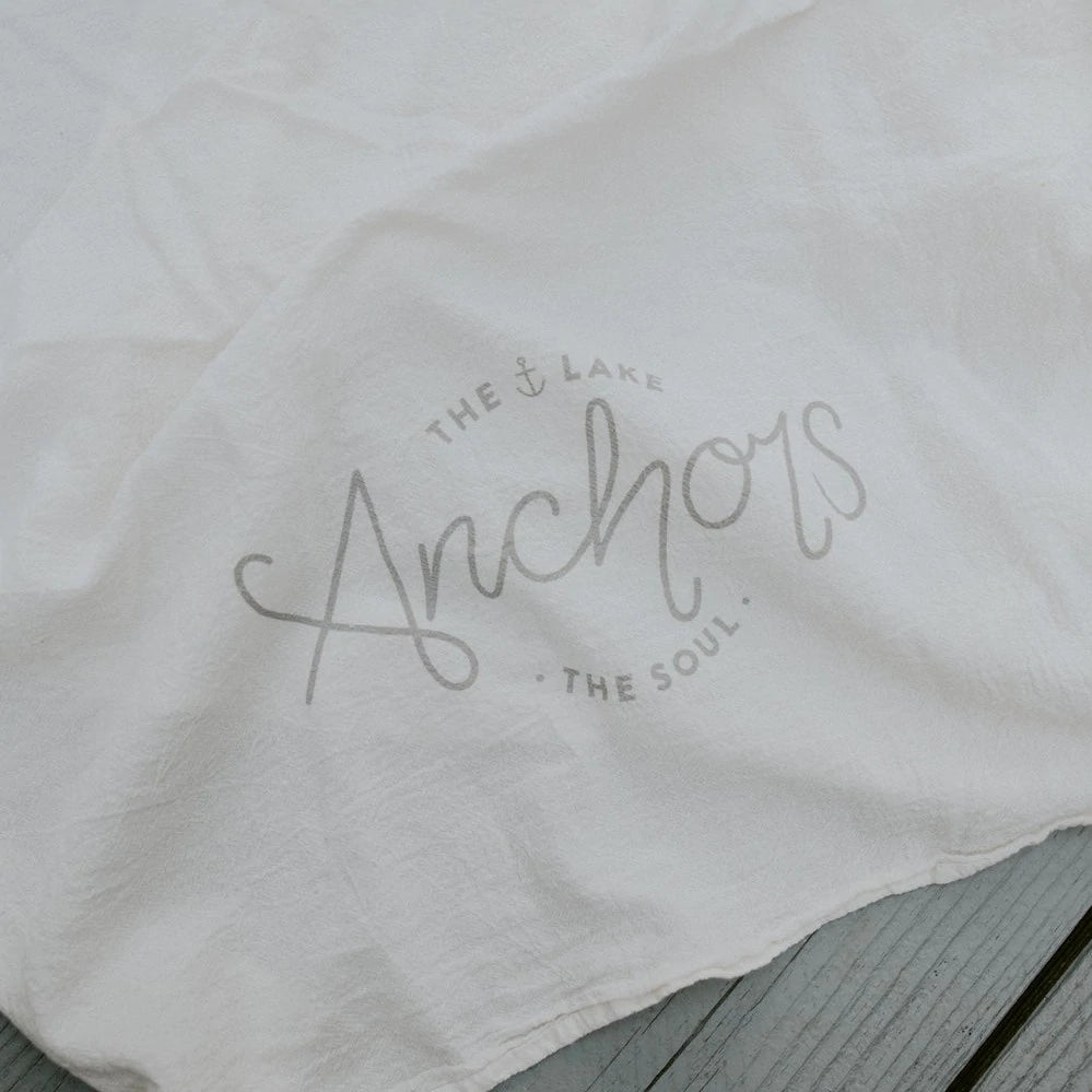 The Lake Anchors The Soul Tea Towel