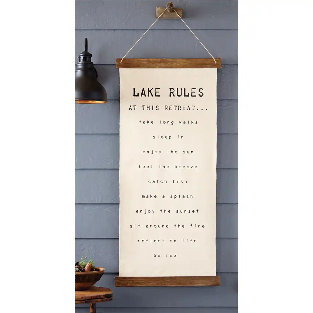 Lake Rules Hanging Canvas