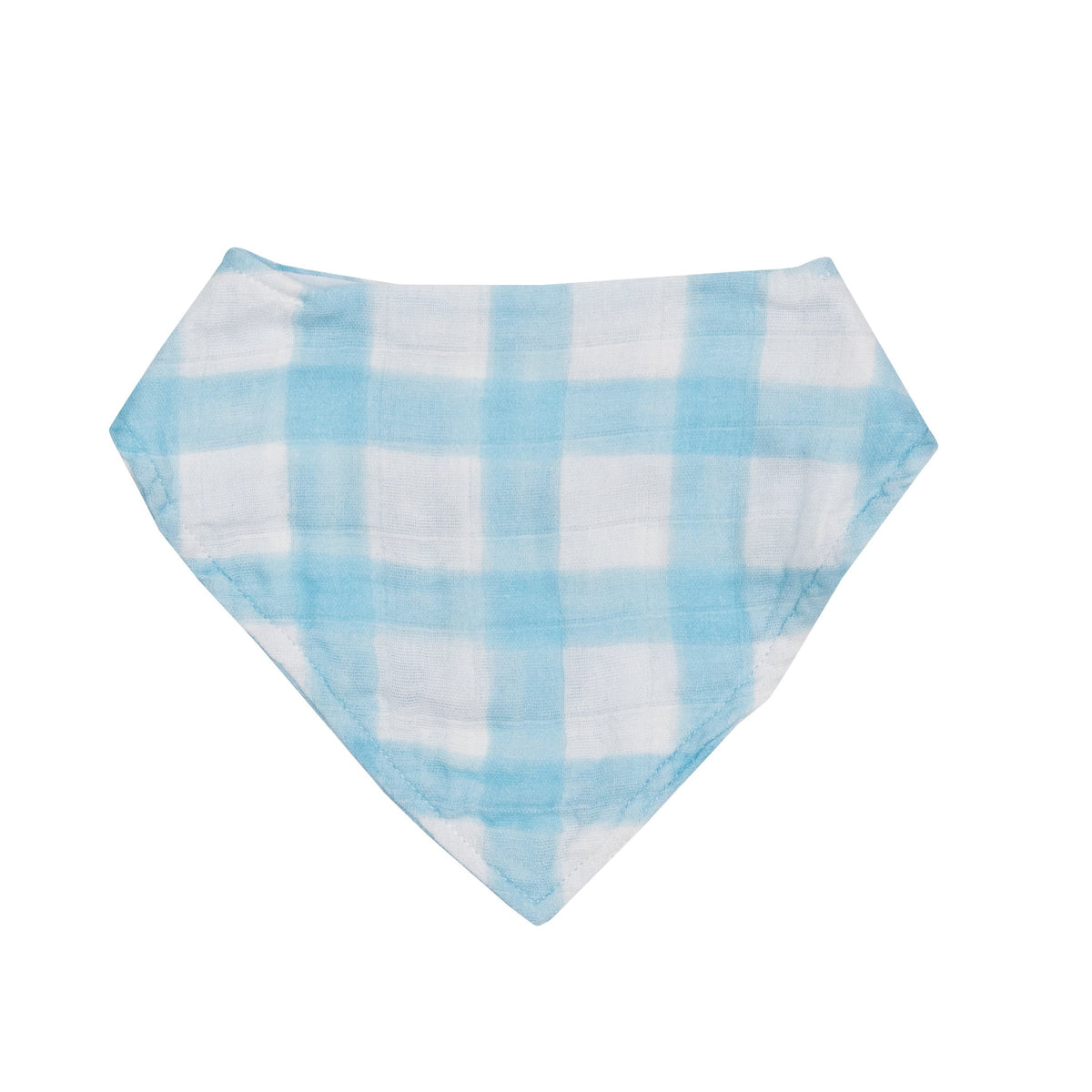 Painted Gingham Bandana Bib - Blue