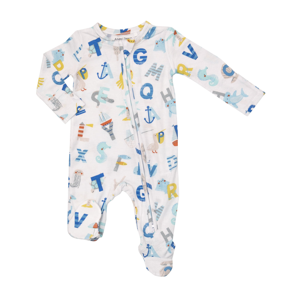 Nautical ABC 2 Way Zipper Footie